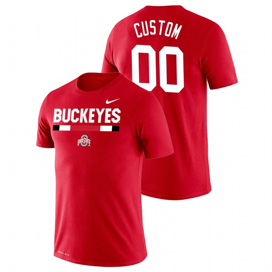 Ohio State Buckeyes Men's NCAA Custom #00 Scarlet Team DNA Legend Performance Nike College Basketball T-Shirt EJB1549MS